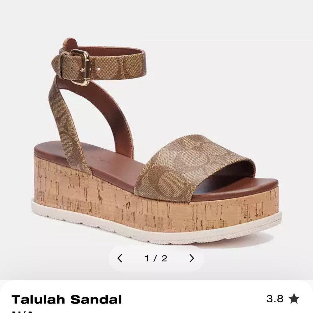 COACH Talulah Brown Platform Sandals 7.5 B